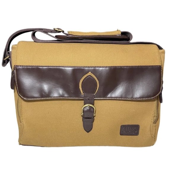CHAPS by Ralph Lauren Classic Messenger Bag Canvas laptop Briefcase Attache